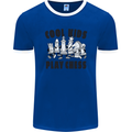 Cool Kids Play Chess Funny Game Player Mens Ringer T-Shirt FotL Royal Blue/White
