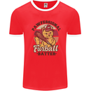 Furball Batter Funny Cat Baseball Humour Mens Ringer T-Shirt Red/White