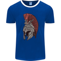 Roman Helmet Bodybuilding Gym Spartan Mens Ringer T-Shirt FotL Royal Blue/White