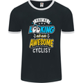 Cycling Looking at an Awesome Cyclist Mens Ringer T-Shirt FotL Black/White