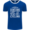 Cycling I Googled My Symptoms Cyclist Funny Mens Ringer T-Shirt FotL Royal Blue/White