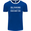 Sell Your Bike Cycling Biker Motorbike Wife Mens Ringer T-Shirt FotL Royal Blue/White