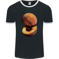 Mars Peach Space Planets Cosmos Mens Ringer T-Shirt FotL Black/White