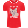 Part Cotton Part Cat Hair Funny Mens Ringer T-Shirt FotL Red/White