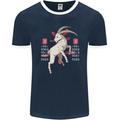 Chinese Zodiac Shengxiao Year of the Goat Mens Ringer T-Shirt FotL Navy Blue/White