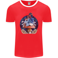 Trippy Alice Magic Mushrooms LSD Mens Ringer T-Shirt FotL Red/White