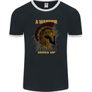 Spartan Helmet Gym Quote Bodybuilding Mens Ringer T-Shirt FotL Black/White