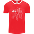 Bike Ride Cycling Cyclist Bicycle Road MTB Mens Ringer T-Shirt FotL Red/White