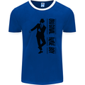 Original Rude Boy 2Tone 2 Tone SKA Mens Ringer T-Shirt FotL Royal Blue/White