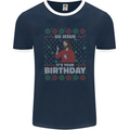 Go Jesus It's Your Birthday Funny Christmas Mens Ringer T-Shirt FotL Navy Blue/White