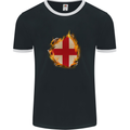 The St. George's Cross English Flag England Mens Ringer T-Shirt FotL Black/White