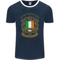 All Men Are Born Equal Irish Ireland Mens Ringer T-Shirt FotL Navy Blue/White