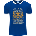 Race the Wind Motorbike Motorcycle Biker Mens Ringer T-Shirt FotL Royal Blue/White