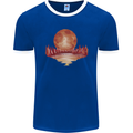 Red Moon Lake Universe Cosmos Space Mens Ringer T-Shirt FotL Royal Blue/White