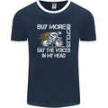 Cycling Buy More Bicycles Funny Cyclist Mens Ringer T-Shirt FotL Navy Blue/White