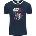 Sloth Wars Funny TV & Movie Parody Mens Ringer T-Shirt FotL Navy Blue/White