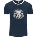 An Octopus in the Deep Ocean Sailor Sailing Mens Ringer T-Shirt FotL Navy Blue/White