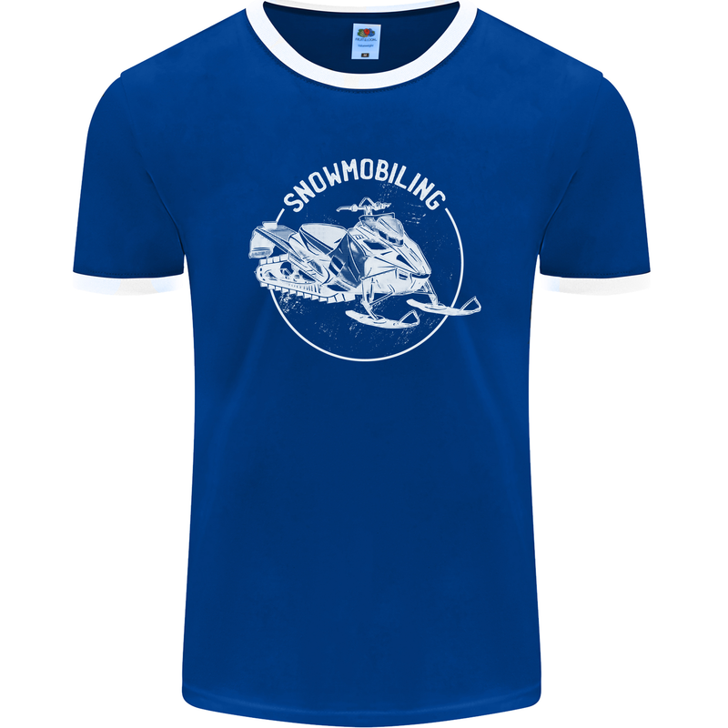 Winter Sports A Snowmobile Mens Ringer T-Shirt FotL Royal Blue/White