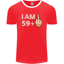 60th Birthday Funny Offensive 60 Year Old Mens Ringer T-Shirt FotL Red/White