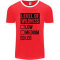 Levels of Wildness Leo Mens Ringer T-Shirt FotL Red/White