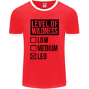 Levels of Wildness Leo Mens Ringer T-Shirt FotL Red/White