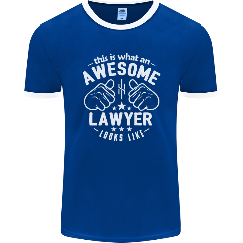 This Is What an Awesome Lawyer Looks Like Mens Ringer T-Shirt FotL Royal Blue/White