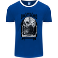 Great Beard Comes Great Responsibility Skull Mens Ringer T-Shirt FotL Royal Blue/White
