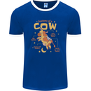 Anatomy of a Cow Funny Mens Ringer T-Shirt FotL Royal Blue/White