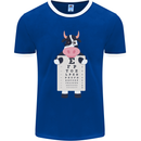 A Cow Holding a Snellen Eye Chart Glasses Mens Ringer T-Shirt FotL Royal Blue/White