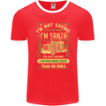 Not Santa Delivery Driver Christmas Funny Mens Ringer T-Shirt FotL Red/White