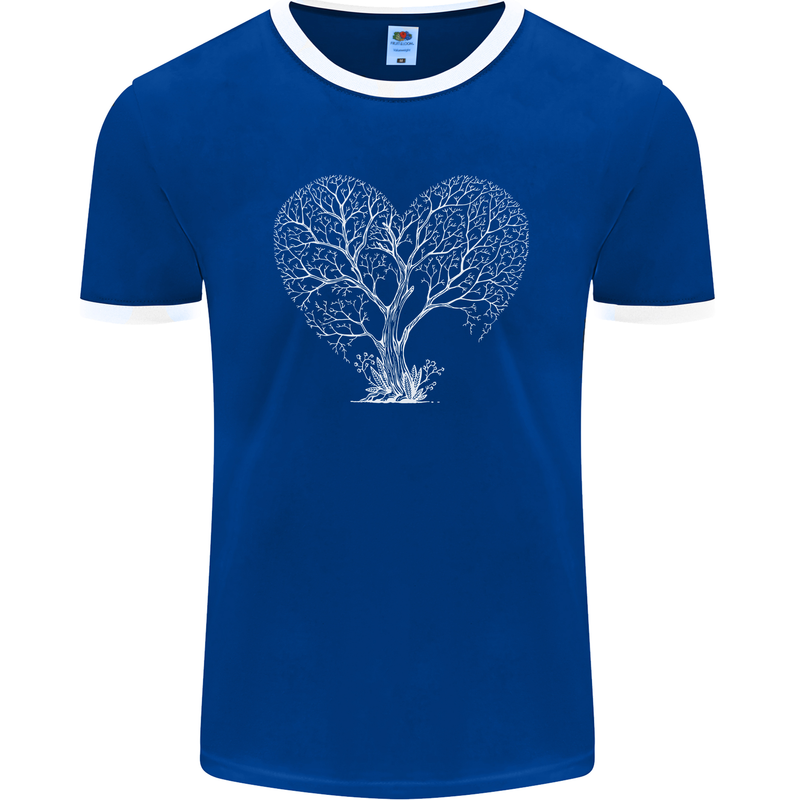 Love Tree Heart Aborist Ecology Environment Mens Ringer T-Shirt FotL Royal Blue/White