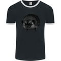 A Hedgehog Drawing Mens Ringer T-Shirt FotL Black/White