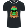 Christmas Alien UFO Santa Space Ship Funny Mens Ringer T-Shirt FotL Black/White