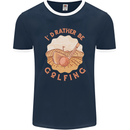 I'd Rather Be Golfing Funny Golf Golfer Mens Ringer T-Shirt FotL Navy Blue/White