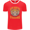 Gone Hunting Then Fishing Funny Hunter Mens Ringer T-Shirt FotL Red/White