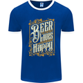 Beer Is Proof That God Loves Funny Alcohol Mens Ringer T-Shirt FotL Royal Blue/White