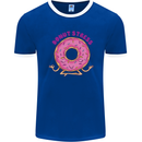 Donut Stress Funny Don't Stress Yoga Joke Mens Ringer T-Shirt FotL Royal Blue/White