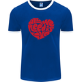 All You Need Is Love Heart Peace Mens Ringer T-Shirt FotL Royal Blue/White