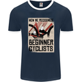 Novice Cyclists Funny Bicycle Cycling Mens Ringer T-Shirt FotL Navy Blue/White