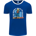 Funny Paddleboarder Jesus Paddleboarding Mens Ringer T-Shirt FotL Royal Blue/White