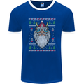 Christmas Viking Funny Thor Odin Valhalla Mens Ringer T-Shirt FotL Royal Blue/White