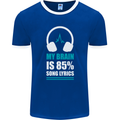 My Brain is 85% Song Lyrics Music Lover Mens Ringer T-Shirt FotL Royal Blue/White