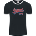 Legend Since 48th Birthday 1975 Mens Ringer T-Shirt FotL Black/White