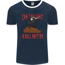 Can't Bullsh!t a Bullshiter Funny Offensive Mens Ringer T-Shirt FotL Navy Blue/White