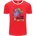 LGBT Sloth The Future Is Equal Gay Pride Mens Ringer T-Shirt FotL Red/White