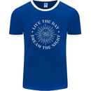 Dream the Night Moons Sleeping Mens Ringer T-Shirt FotL Royal Blue/White