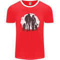 A Horse and Dogs Equestrian Riding Rider Mens Ringer T-Shirt FotL Red/White