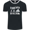 Motorbike Motorcycle Forever Biker Mens Ringer T-Shirt FotL Black/White