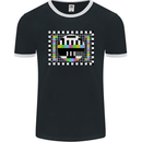 TV Test Pattern as Worn by Mens Ringer T-Shirt FotL Black/White