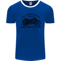 A Girl Who Loves Motorcycles Biker Mens Ringer T-Shirt Royal Blue/White